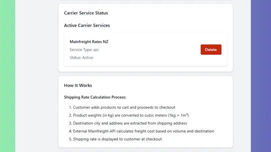 Mainfreight Shipping Rates NZ screenshot