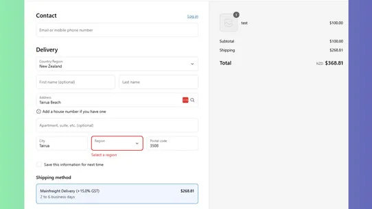 Mainfreight Shipping Rates NZ screenshot