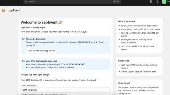 zapEvent: GTM+Pixel DataLayer screenshot