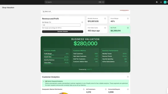 Dexits ‑ Store Valuation Tool screenshot