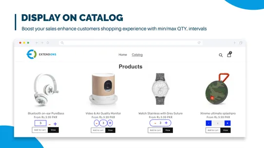 Extendons Quantity Selector screenshot