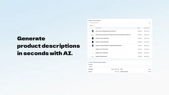 AO AI Product Description screenshot