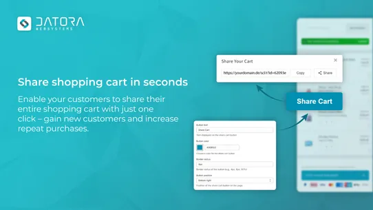 Datora | Share Cart Link screenshot