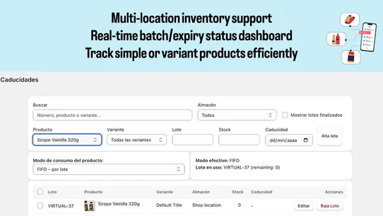 LogistiX Batch Inventory screenshot