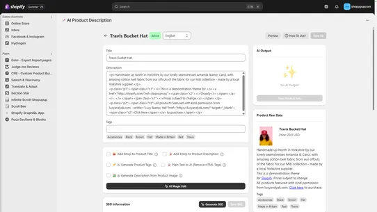 AI SEO Product Description screenshot