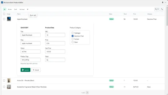 RG Quick Bulk Product Editor screenshot