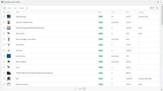 RG Quick Bulk Product Editor screenshot