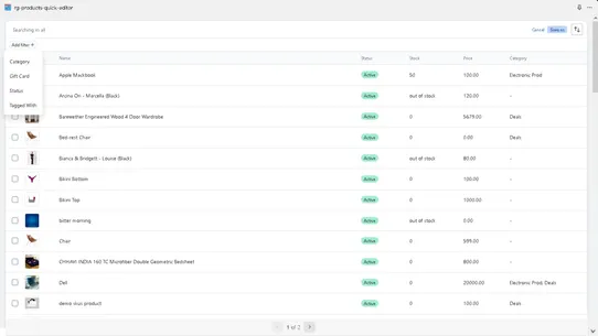 RG Quick Bulk Product Editor screenshot