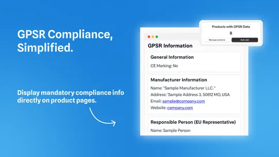 EU GPSR Compliance Manager screenshot