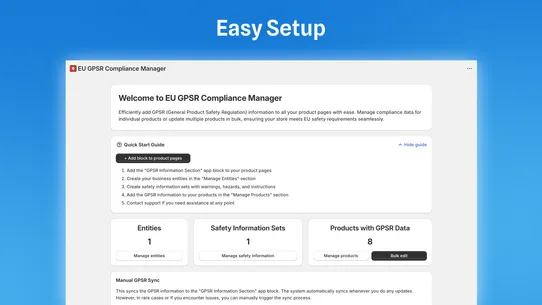 EU GPSR Compliance Manager screenshot