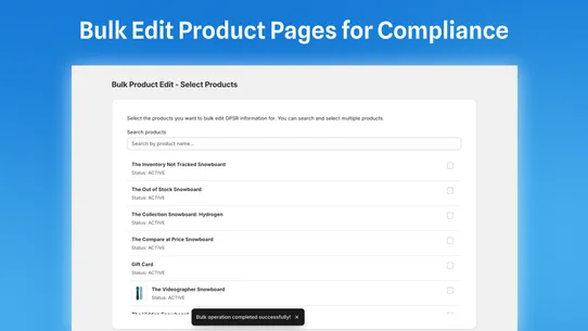 EU GPSR Compliance Manager screenshot