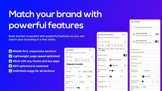 BoostX: Sales Boost Sections screenshot