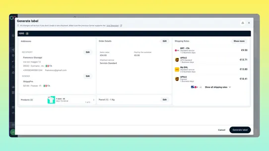 ShippyPro ‑ Shipping Platform screenshot