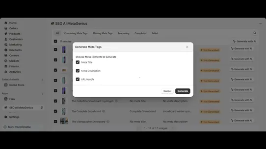 SEO AI MetaGenius screenshot