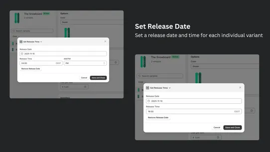 MH Variant Release Schedule screenshot