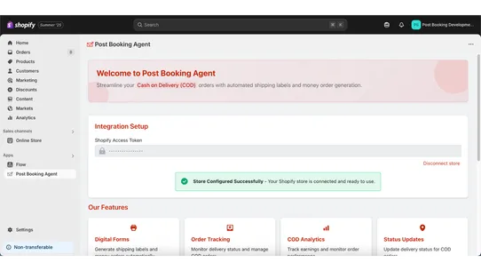 Post Booking Agent screenshot