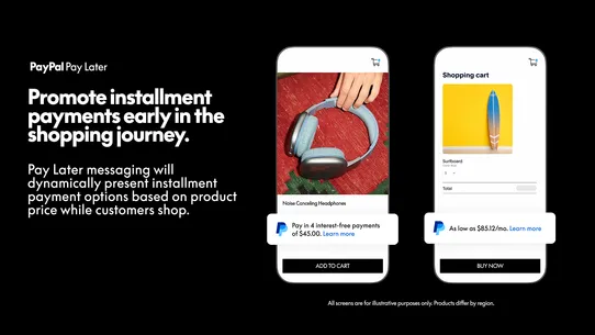 PayPal Pay Later Messaging screenshot