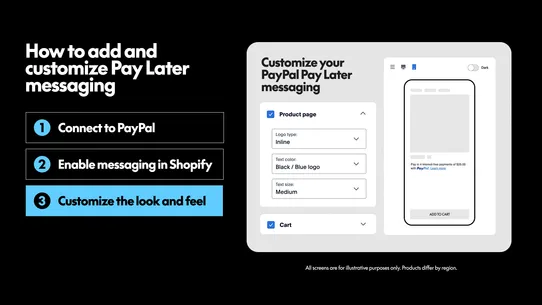 PayPal Pay Later Messaging screenshot