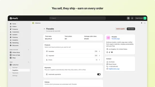 Shopify Collective screenshot