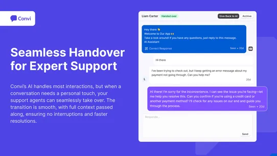 Convi Helpdesk &amp; Sales AI Chat screenshot