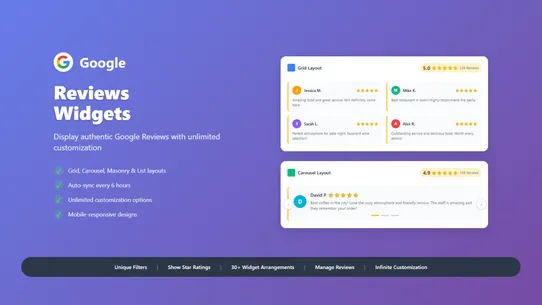 Google Reviews Trust Badges HP screenshot