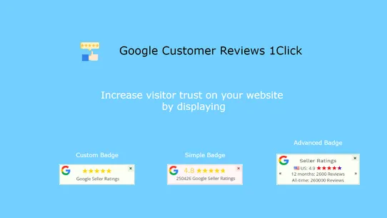 Google Reviews Trust Badges HP screenshot