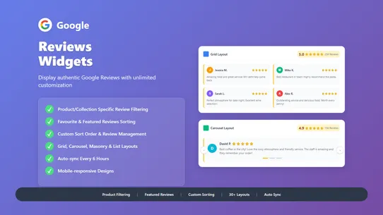 Google Reviews Trust Badges HP screenshot