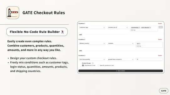 GATE Checkout Rules screenshot