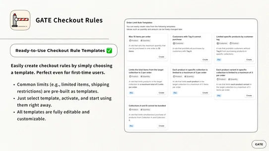 GATE Checkout Rules screenshot