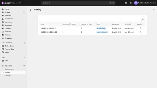 Descripto: AI Descriptions screenshot