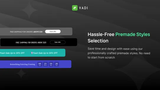 Vadi ‑ Quick Announcement Bar screenshot