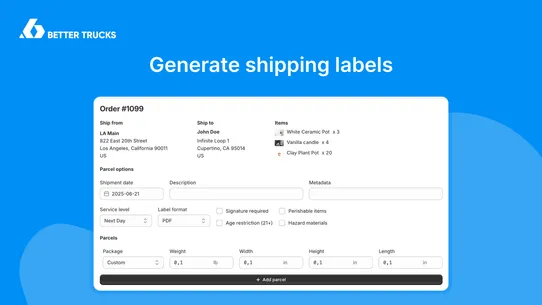 Better Trucks Shipping screenshot