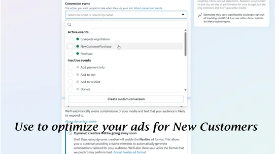 Facebook New Customer Tracking screenshot