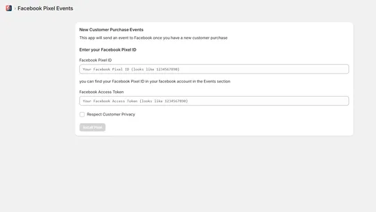 Facebook New Customer Tracking screenshot