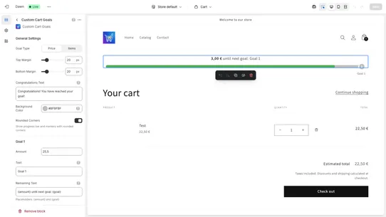 Custom Cart Goals screenshot