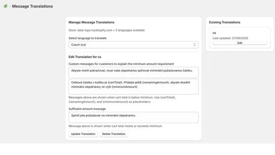 Simple Minimum Order screenshot
