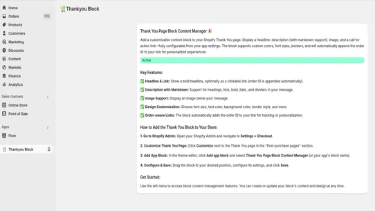 Thankyou Block screenshot