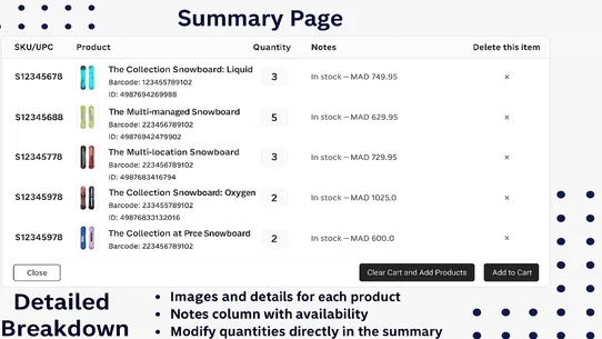 QuickCart B2B / Upload CSV screenshot