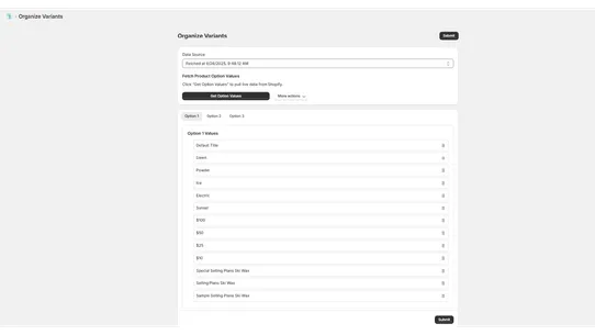 Variant Organizer screenshot