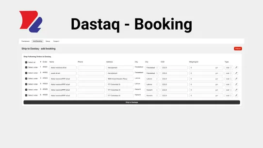 Dastaq Logistics screenshot