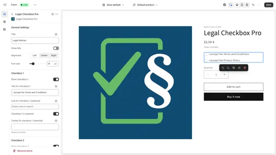 Legal Checkbox Pro screenshot