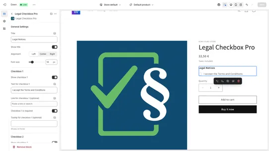 Legal Checkbox Pro screenshot