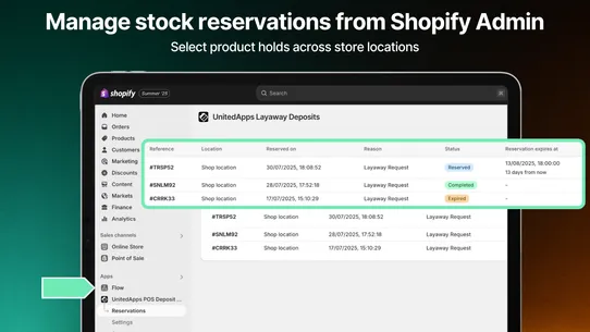 UnitedApps Layaway Deposits screenshot