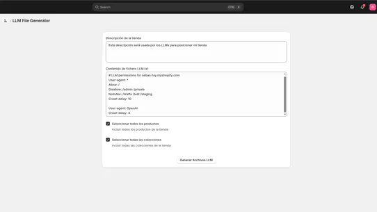 LLMs.txt Generator screenshot