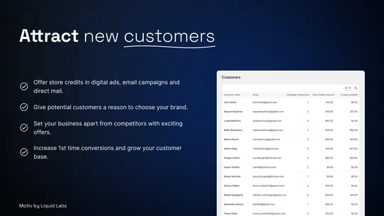 Motiv: Store Credit Offers screenshot