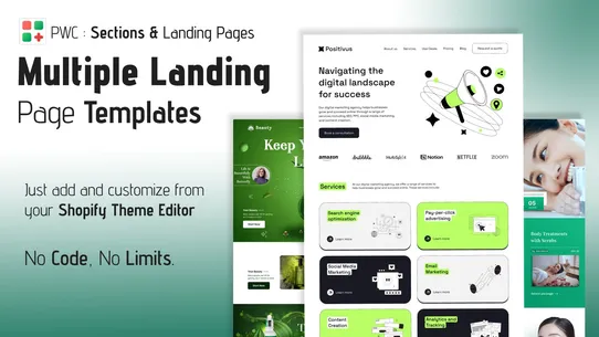 PWC: Section &amp; Landing Pages screenshot