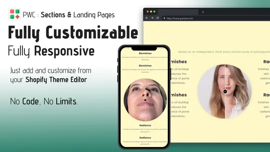 PWC: Section &amp; Landing Pages screenshot