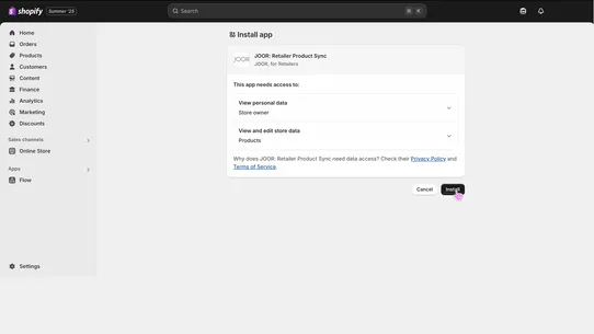 JOOR: Retailer Product Sync screenshot
