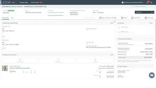 JOOR: Retailer Product Sync screenshot