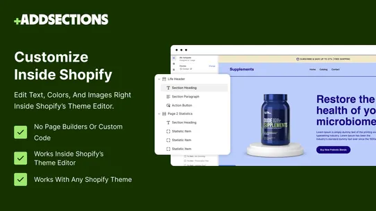 GetConversions ‑ Add Sections screenshot